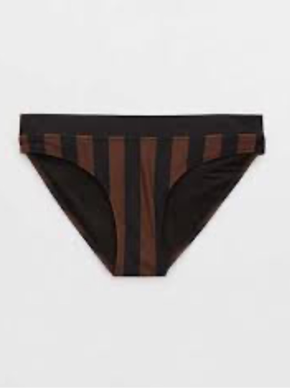 Aerie Brown Black Striped Bikini Bottoms Low Rise NWT Swim Size M